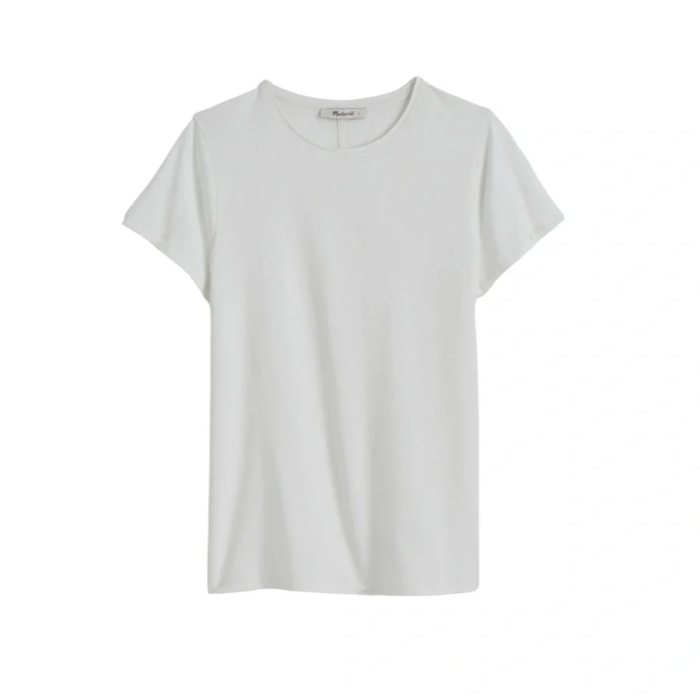Madewell Essential Slim Tee in White Lightweight Cotton - Picture 1 of 8